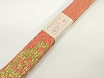 平和屋着物●和装小物　帯締め・帯揚げセット　竹久夢二　夢二ロマン　総絞り　地紙花散らし　高麗組　金糸　逸品　未使用　DABD7640zzz