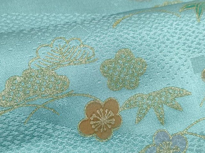 平和屋着物●和装小物　帯締め・帯揚げセット　芝　松竹梅　金彩　高麗組　金糸　逸品　未使用　DABD7641zzz
