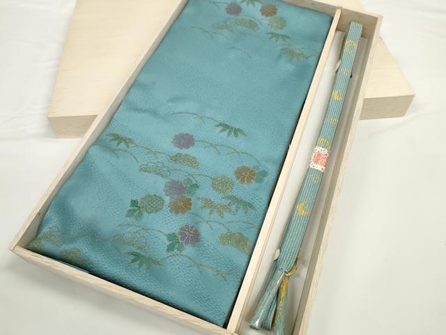平和屋着物●和装小物　帯締め・帯揚げセット　芝　松竹梅　金彩　高麗組　金糸　逸品　未使用　DABD7641zzz