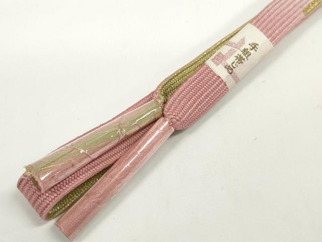 平和屋着物●和装小物　帯締め・帯揚げセット　誰が袖萩文　金彩　高麗組　金糸　逸品　未使用　DABD7642zzz