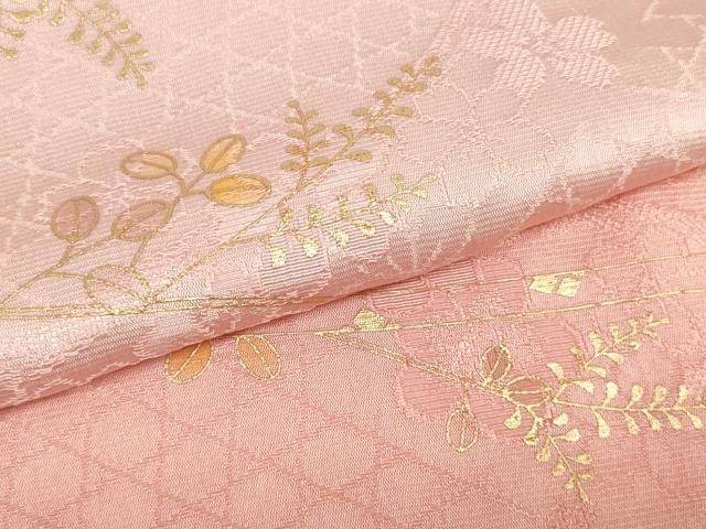 平和屋着物●和装小物　帯締め・帯揚げセット　誰が袖萩文　金彩　高麗組　金糸　逸品　未使用　DABD7642zzz