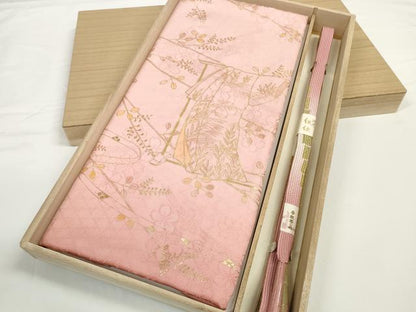 平和屋着物●和装小物　帯締め・帯揚げセット　誰が袖萩文　金彩　高麗組　金糸　逸品　未使用　DABD7642zzz