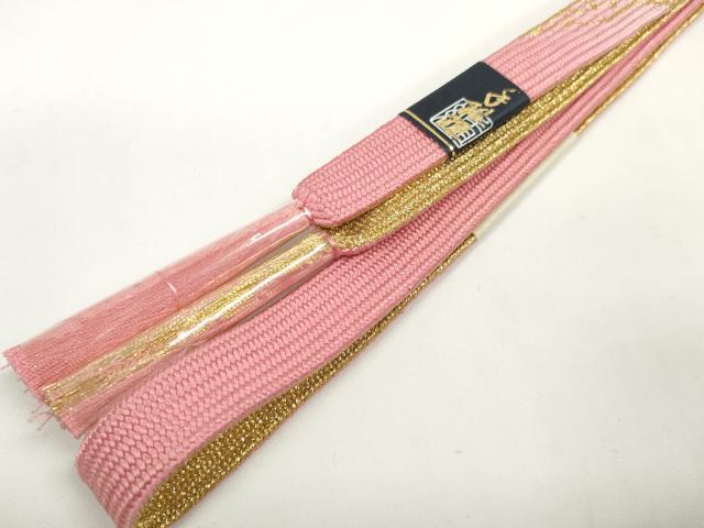 平和屋着物●和装小物　帯締め・帯揚げセット　舞花文　金彩　高麗組　金糸　逸品　未使用　DABD7643zzz