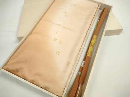 平和屋着物●和装小物　帯締め・帯揚げセット　小花文　高麗組　金糸　逸品　未使用　DABD7644zzz