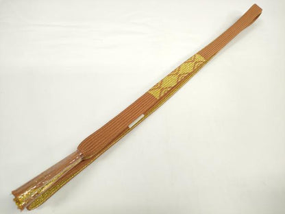 平和屋着物●和装小物　帯締め・帯揚げセット　小花文　高麗組　金糸　逸品　未使用　DABD7644zzz