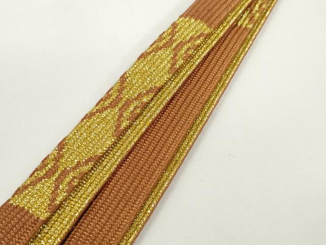 平和屋着物●和装小物　帯締め・帯揚げセット　小花文　高麗組　金糸　逸品　未使用　DABD7644zzz