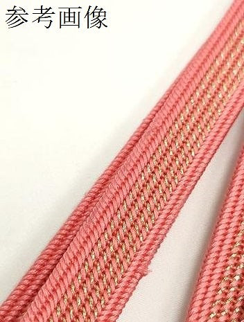 平和屋着物●和装小物　帯締め・帯揚げセット　草花文　組紐　金糸　逸品　未使用　DABD7646zzz