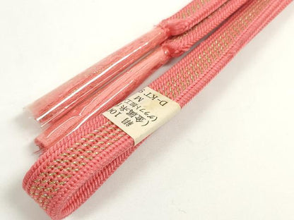 平和屋着物●和装小物　帯締め・帯揚げセット　草花文　組紐　金糸　逸品　未使用　DABD7646zzz
