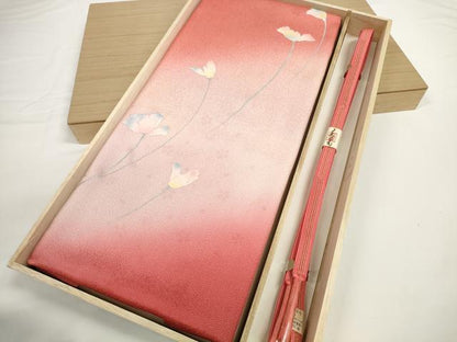 平和屋着物●和装小物　帯締め・帯揚げセット　草花文　組紐　金糸　逸品　未使用　DABD7646zzz