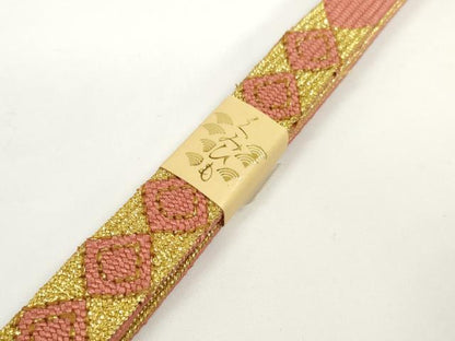 平和屋着物●和装小物　帯締め・帯揚げセット　露芝文　金銀彩　組紐　高麗組　金糸　逸品　未使用　DABD7647zzz