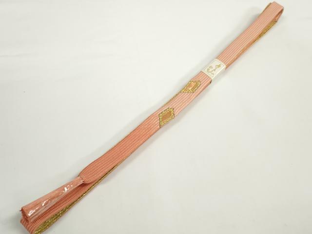 平和屋着物●和装小物　帯締め・帯揚げセット　刺繍　流水花文　高麗組　金糸　逸品　未使用　DABD7648zzz
