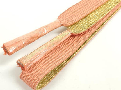 平和屋着物●和装小物　帯締め・帯揚げセット　刺繍　流水花文　高麗組　金糸　逸品　未使用　DABD7648zzz