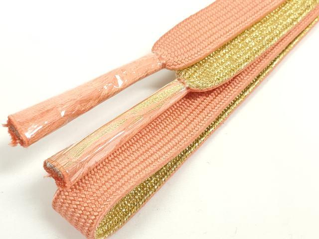 平和屋着物●和装小物　帯締め・帯揚げセット　刺繍　流水花文　高麗組　金糸　逸品　未使用　DABD7648zzz