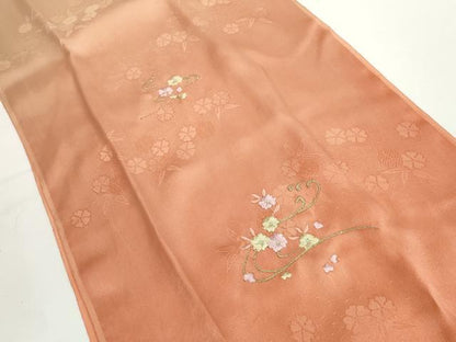 平和屋着物●和装小物　帯締め・帯揚げセット　刺繍　流水花文　高麗組　金糸　逸品　未使用　DABD7648zzz
