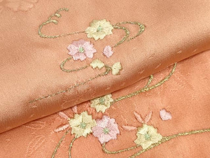 平和屋着物●和装小物　帯締め・帯揚げセット　刺繍　流水花文　高麗組　金糸　逸品　未使用　DABD7648zzz