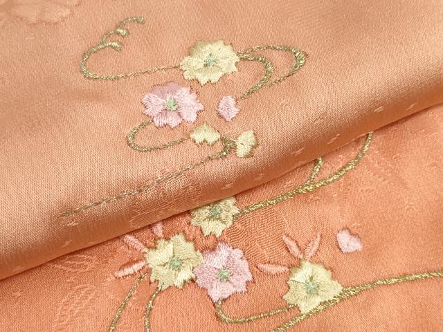 平和屋着物●和装小物　帯締め・帯揚げセット　刺繍　流水花文　高麗組　金糸　逸品　未使用　DABD7648zzz