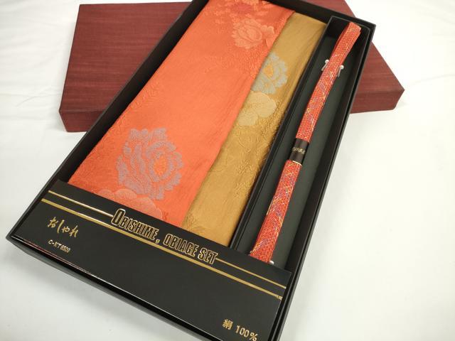 平和屋着物●和装小物　帯締め・帯揚げセット　草花文　逸品　未使用　DABD7649zzz