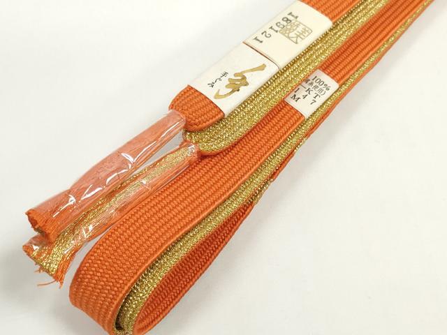 平和屋着物●和装小物　帯締め・帯揚げセット　中抜き絞り　斜線　高麗組　金糸　逸品　未使用　DABD7651zzz