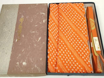 平和屋着物●和装小物　帯締め・帯揚げセット　中抜き絞り　斜線　高麗組　金糸　逸品　未使用　DABD7651zzz