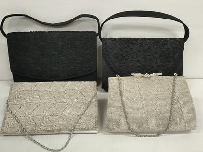 平和屋着物▼和装小物 バッグまとめて4点 冠婚葬祭 ブラックフォーマル コード刺繍 シルバー 逸品 DABD7654zzz