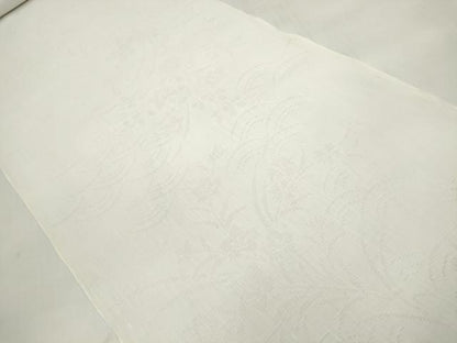 平和屋着物＊夏物 本場小千谷ちぢみ 長襦袢 反物 着尺 芝桔梗紋紗 小千谷織物 杉山織物 証紙付き 麻 逸品 未使用 DABD7668zzz
