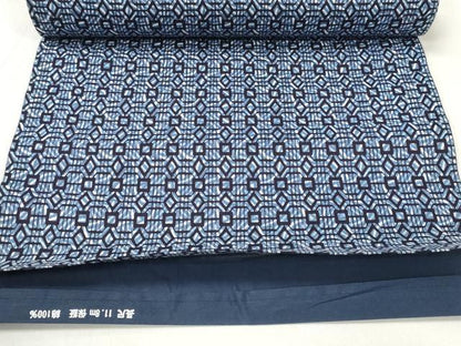 平和屋着物＊夏物 浴衣 反物 着尺 堅牢染 抽象間道 綿 未使用 DABD7701zzz