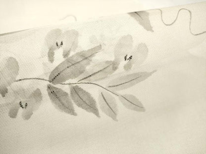 平和屋着物＊夏物 西陣 名古屋帯 帯反物 紗紬 手描き 露草 逸品 未使用 DABD7717zzz