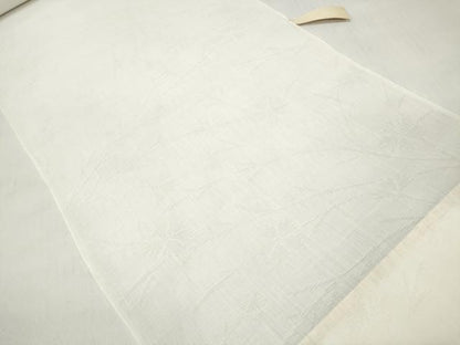 平和屋着物＊夏物 長襦袢 反物 着尺 小千谷本麻紋紗 撫子紋紗 生成り色 小千谷織物謹製 麻 逸品 未使用 DABD7720zzz