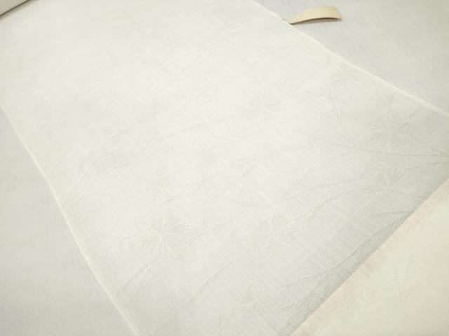 平和屋着物＊夏物 長襦袢 反物 着尺 小千谷本麻紋紗 撫子紋紗 生成り色 小千谷織物謹製 麻 逸品 未使用 DABD7720zzz