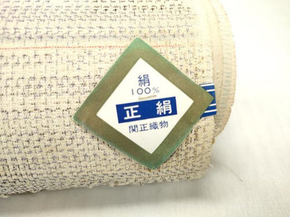平和屋着物＊夏物　紗紬　十日町小絣　反物　着尺　十日町織物　霞花文　関正織物謹製　証紙付き　逸品　未使用　DABD7722zzz