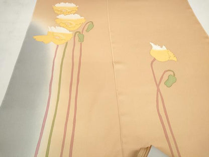 平和屋着物●京都の和装業の老舗一門　千切屋　付下げ　反物　着尺　草花文　高橋完次作　紙タグ付き　逸品　未使用　DABD7743zzz