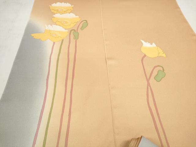 平和屋着物●京都の和装業の老舗一門　千切屋　付下げ　反物　着尺　草花文　高橋完次作　紙タグ付き　逸品　未使用　DABD7743zzz