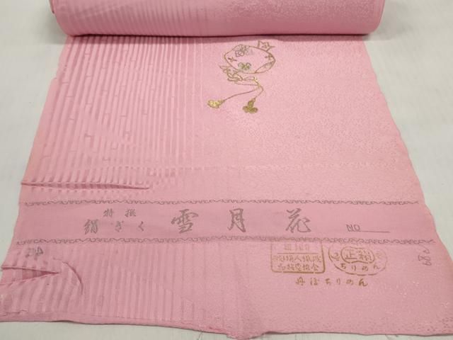 平和屋着物▼付下げ 反物 着尺 八掛付き 刺繍 打ち出の小槌 金銀糸 逸品 未使用 DABD7745zzz