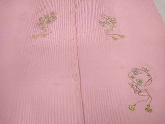 平和屋着物▼付下げ 反物 着尺 八掛付き 刺繍 打ち出の小槌 金銀糸 逸品 未使用 DABD7745zzz
