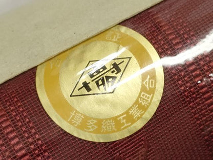 平和屋着物＊夏物　名古屋帯　帯反物　博多帯　紗献上　葡萄色　証紙付き　東レシルック　未使用　DABD7772zzz