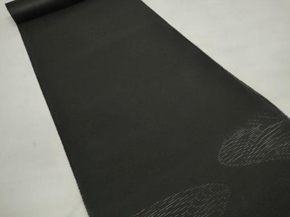 平和屋着物＊夏物 西陣 名古屋帯 帯反物 黒共帯 絽 本草木染 三度黒 霞文 証紙付き 未使用 DABD7773zzz