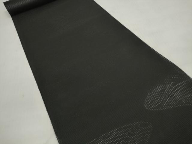 平和屋着物＊夏物 西陣 名古屋帯 帯反物 黒共帯 絽 本草木染 三度黒 霞文 証紙付き 未使用 DABD7773zzz