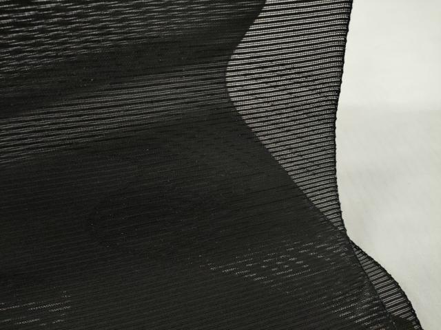 平和屋着物＊夏物 西陣 名古屋帯 帯反物 黒共帯 絽 本草木染 三度黒 霞文 証紙付き 未使用 DABD7773zzz