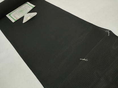 平和屋着物＊夏物 黒紋付 黒反物 着尺 駒絽 藍下染 甲州黒 逸品 未使用 DABD7777zzz