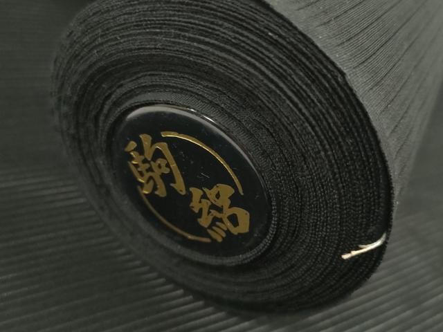 平和屋着物＊夏物 黒紋付 黒反物 着尺 駒絽 藍下染 甲州黒 逸品 未使用 DABD7777zzz