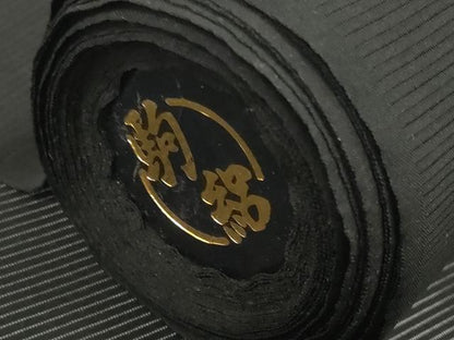平和屋着物＊夏物 黒紋付 黒反物 着尺 駒絽 堅牢染 泥染 神路黒 逸品 未使用 DABD7778zzz