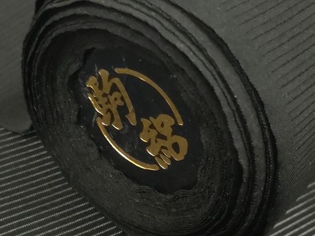 平和屋着物＊夏物 黒紋付 黒反物 着尺 駒絽 堅牢染 泥染 神路黒 逸品 未使用 DABD7778zzz