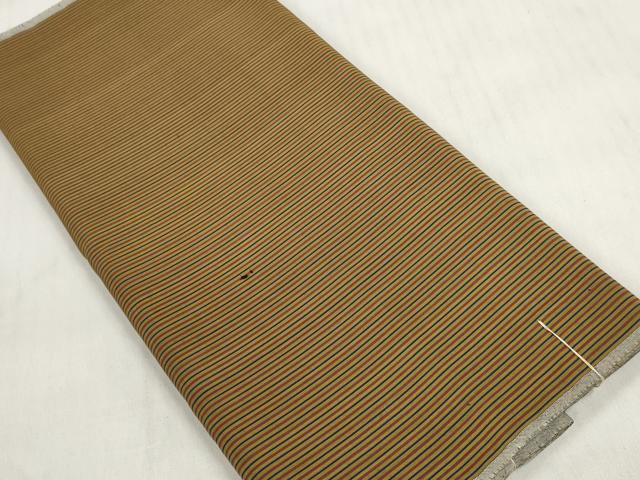 平和屋着物▼お召 反物 丹前地 縞 逸品 未使用 DABD7781zzz