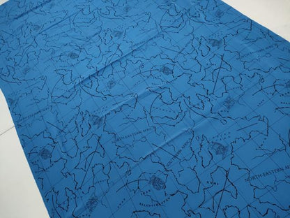 平和屋着物▼和装小物 端切れ ハギレ 地図柄 リメイク生地 材料 逸品 DABD7787zzz