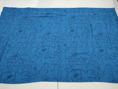平和屋着物▼和装小物 端切れ ハギレ 地図柄 リメイク生地 材料 逸品 DABD7787zzz