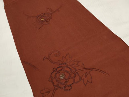 平和屋着物▼和装小物 端切れ ハギレ 解き反生地 総刺繍 草花文 リメイク生地 材料 逸品 DABD7788zzz