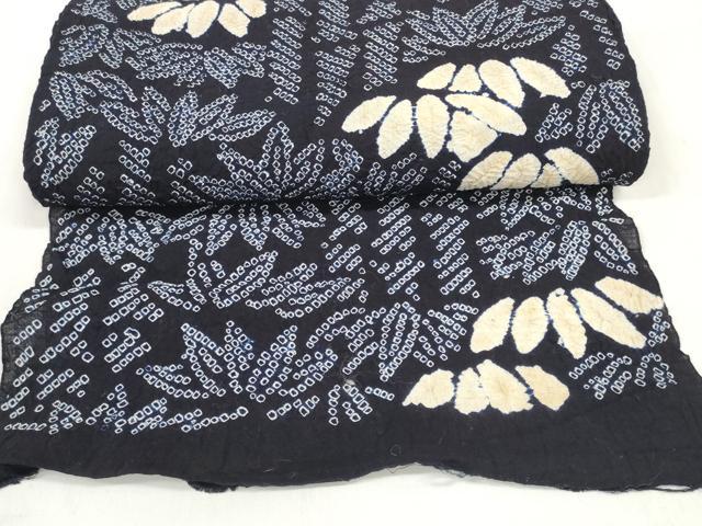 平和屋着物＊夏物　有松鳴海絞り　浴衣　反物　着尺　笹の葉　綿　逸品　未使用　DABD7789zzz