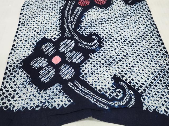 平和屋着物＊夏物 有松鳴海絞り 浴衣 反物 着尺 花繋ぎ 綿 逸品 未使用 DABD7791zzz