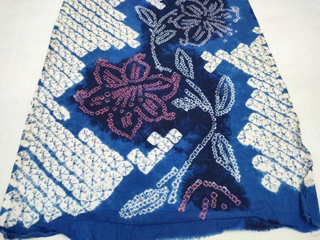 平和屋着物＊夏物 有松鳴海絞り 浴衣 反物 着尺 花繋ぎ 綿 逸品 未使用 DABD7793zzz