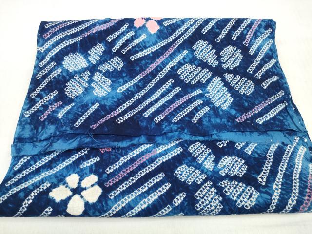 平和屋着物＊夏物 有松鳴海絞り 浴衣 反物 着尺 花散らし 綿 逸品 未使用 DABD7795zzz